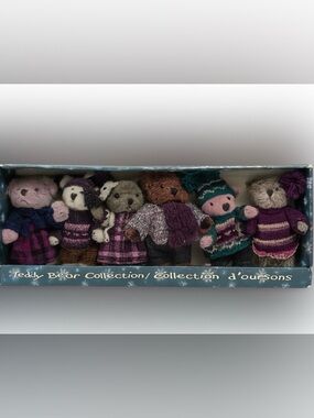 NWT Hugfun Vintage Multicolour 8 In Teddy Bear Collection- Set of 8 Mini Bears
